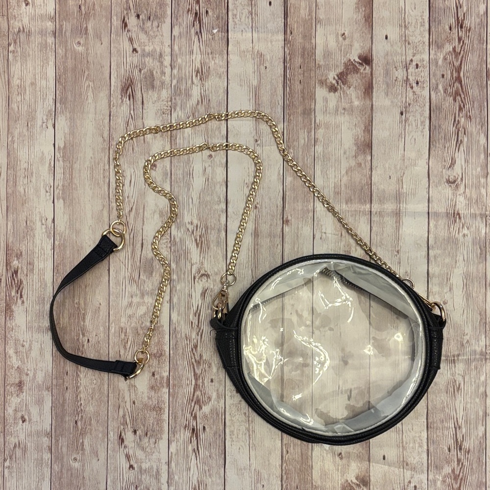 Clear Round Crossbody Bag with Gold Chain